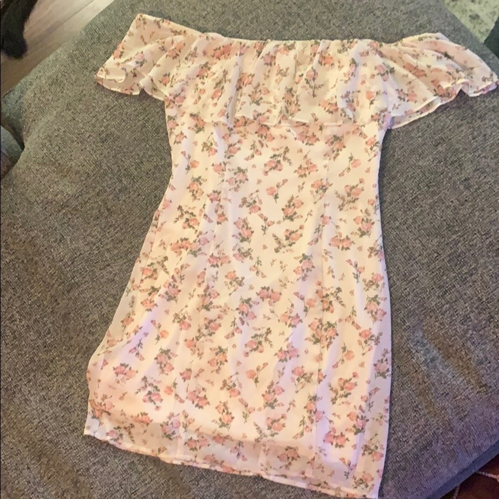Cream and pink floral dress